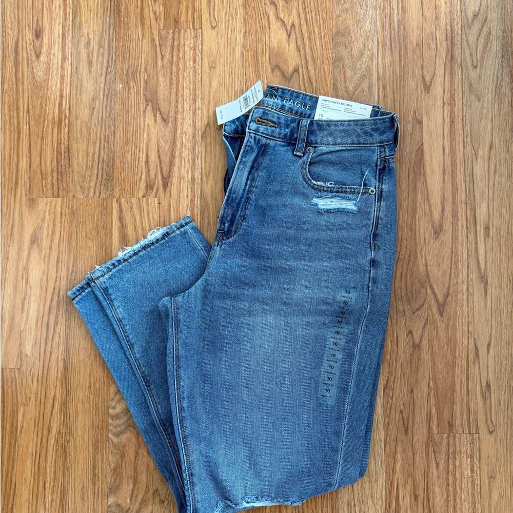 American Eagle Outfitters Comfort Stretch Blue Mom Jeans